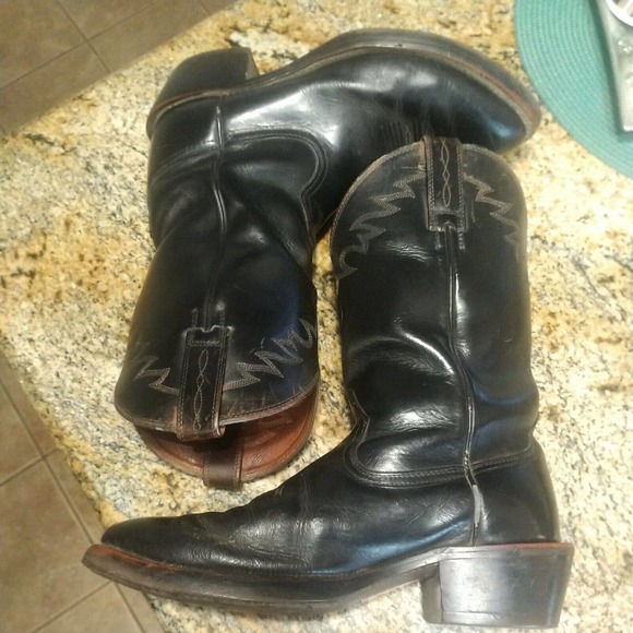 Ariat Black Deertan Legend Men's Leather Western Cowboy Boots Size 10 D - Picture 7 of 12